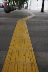 guiding block on the sidewalk