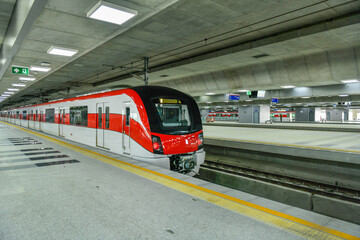 Electric train Red line is Suburban Railway Project Serves to transport passengers living in the...