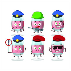 Naklejka premium A dedicated Police officer of rose wine mascot design style. Vector illustration