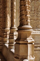 Fototapeta na wymiar Monastery in Lisbon, Portugal. column and Architecture of Jeronimos Monastery