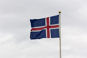 Icelandic flag in the wind