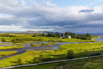 Landscape in the Thingvellir National Park in Iceland