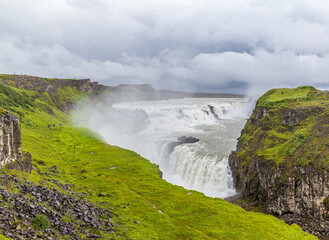 Gulfoss (Golden Falls) waterfall Iceland