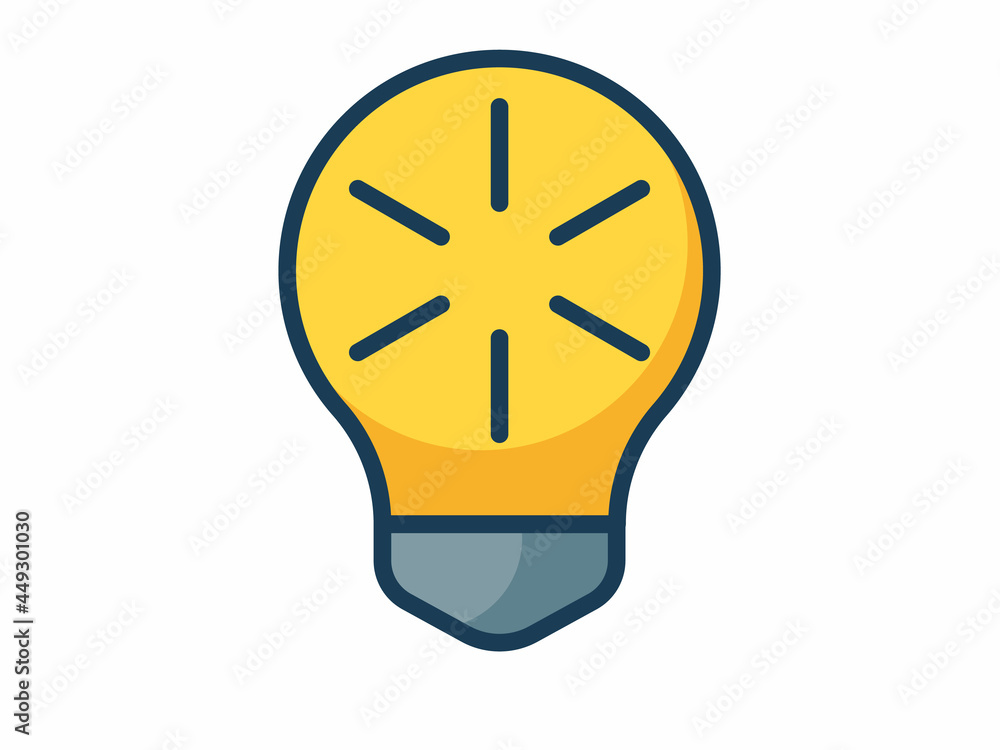 Poster light bulb lamp idea power energy exposure single isolated icon with filled line style