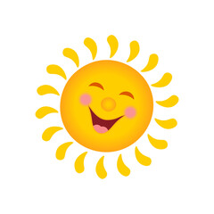 Сartoon illustration of a smiling sun for kids.Vector
