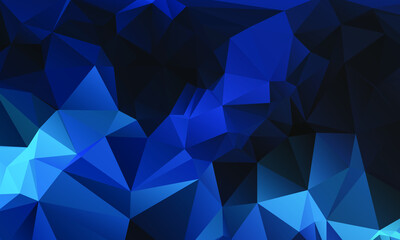 Blue Abstract Color Polygon Background Design, Abstract Geometric Origami Style With Gradient