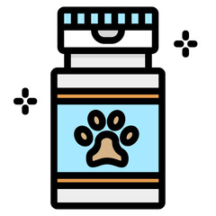dog vitamins line icon