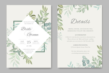 beautiful wedding invitation with floral template