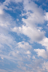 Blue sky  with tiny clouds. Beautiful photo background. wonderful texture.
