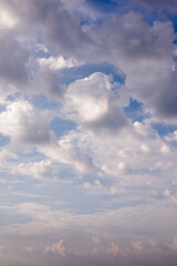 Blue sky  with tiny clouds. Beautiful photo background. wonderful texture.
