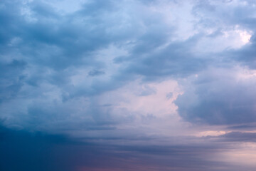 Naklejka na ściany i meble Blue sky  with tiny clouds. Beautiful photo background. wonderful texture. 