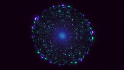 3D rendering abstract multicolor fractal light background