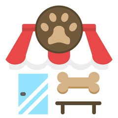 pet shop flat icon