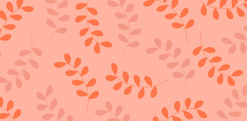 Hand drawn  pattern with botanical elements. Simple modern textile print, wrapping paper, wall art design in minimalistic scandinavian style