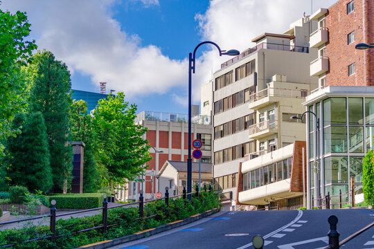 東京、赤坂にある薬研坂の風景
