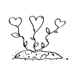 Heart flower logo icon sign Hand drawn ink sketch Landscape with sand stones water drops Cute design Cartoon children's style Fashion print clothes apparel greeting invitation card cover flyer poster