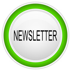 Newsletter Button on white backround - illustration