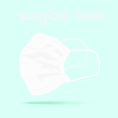 blue antiviral medical respiratory protection face mask coronavirus covid-19 prevention health care concept copy space horizontal vector illustration