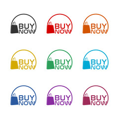 Buy now color button set isolated on white background
