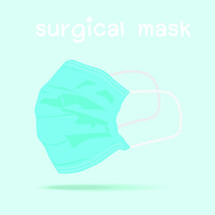 blue antiviral medical respiratory protection face mask coronavirus covid-19 prevention health care concept copy space horizontal vector illustration
