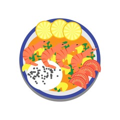 Vector colorful illustration of Thai food massaman lemons png element