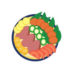 Delicious hot pot hand painted nutrition healthy