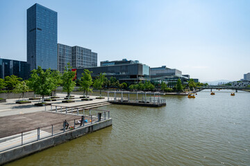 Fototapeta premium financial center office building in Ningbo East New Town, China