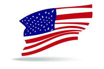 USA flag. American wavy flag. Vector illustration