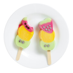 Bitten and whole ice cream