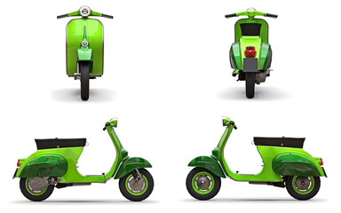 3d illustration. Vintage european scooter . 3d rendering.