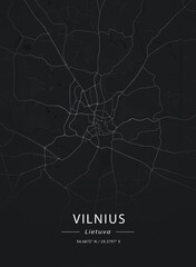 Map of Vilnius, Lithuania