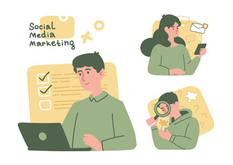 Social Media Marketing illustrations