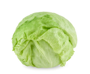 Fototapeta premium Green Iceberg lettuce on white background
