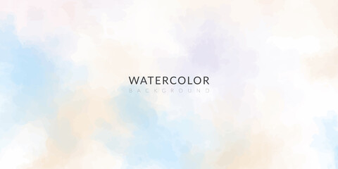 Abstract Water Color Brushed Painted Background. Watercolor brush stroked painting. Soft colored abstract background for design. Watercolor texture effect.