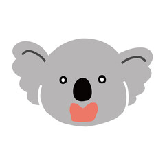 びっくりした表情のコアラの顔と手だけのイラスト
