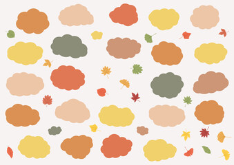 紅葉と秋色のフキダシ素材セット