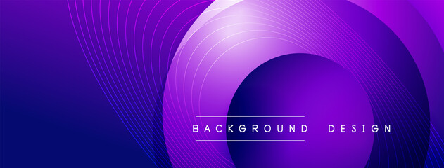 Gradient circles with shadows. Vector techno abstract background. Modern overlapping forms wallpaper background, design template