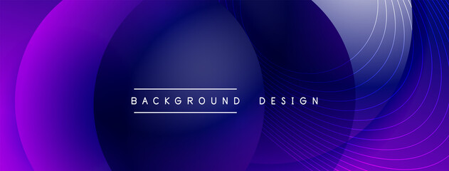 Gradient circles with shadows. Vector techno abstract background. Modern overlapping forms wallpaper background, design template