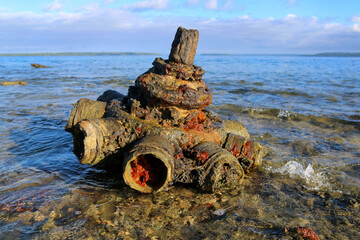 remnants of shipwreck at million dollar point in vanuatu
