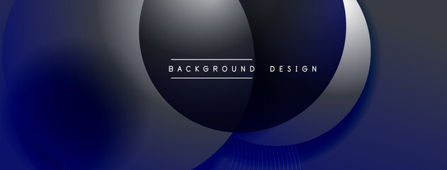 Gradient circles with shadows. Vector techno abstract background. Modern overlapping forms wallpaper background, design template