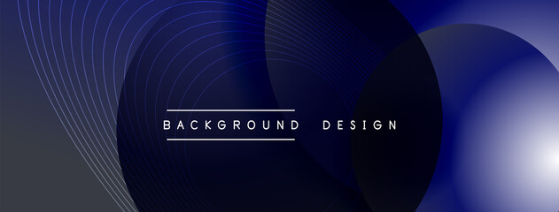 Gradient circles with shadows. Vector techno abstract background. Modern overlapping forms wallpaper background, design template