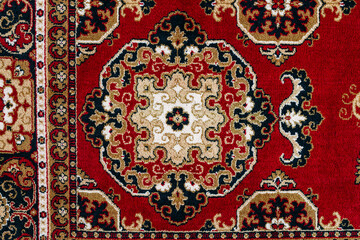 Red Asian Oriental Carpet Texture Background