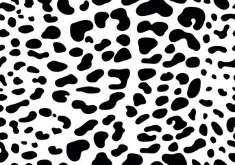 Vector  black leopard print pattern animal Seamless. Leopard skin abstract for printing, cutting, and crafts Ideal for mugs, stickers, stencils, web, cover. wall stickers, home decorate and more.