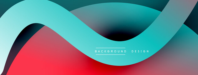 Abstract overlapping lines and circles geometric background with gradient colors