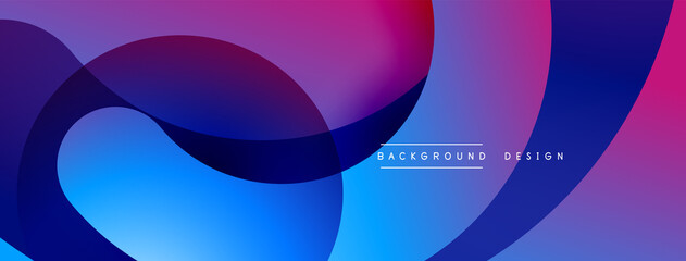 Abstract overlapping lines and circles geometric background with gradient colors