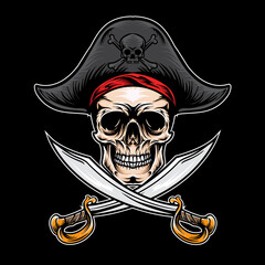 pirate skull vector illustration