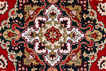 Red Asian Oriental Carpet Texture Background