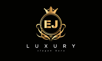 EJ royal premium luxury logo with crown	