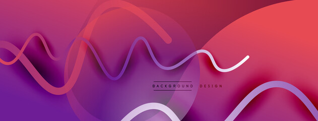 Abstract gradient background with wave line with shadow effect. Geometric composition. 3D shadow effects and fluid gradients