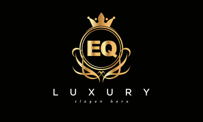 EQ royal premium luxury logo with crown	